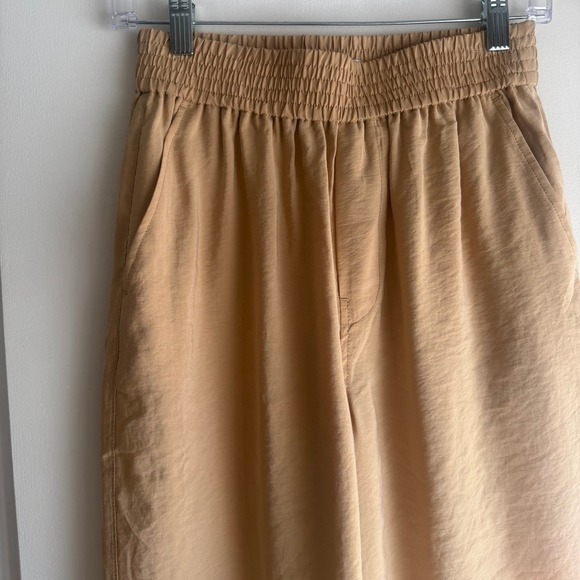 NWT Madewell Wide Leg Pants Camel Beige Elastic Waist Pockets XXS New With Tags - Picture 2 of 8